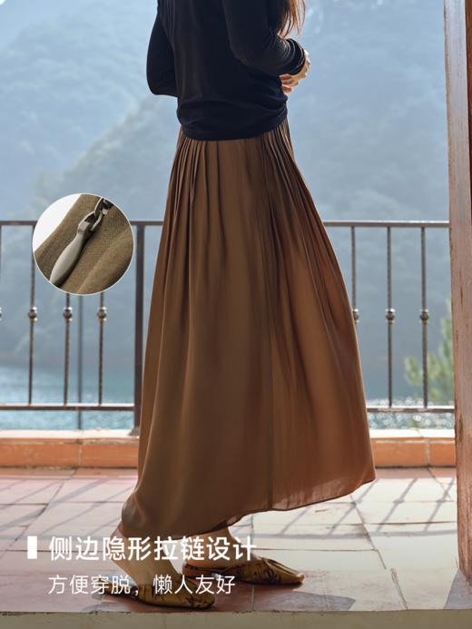醋酸混纺重工风琴褶9分阔腿裙裤FCF1PAT008 商品图5