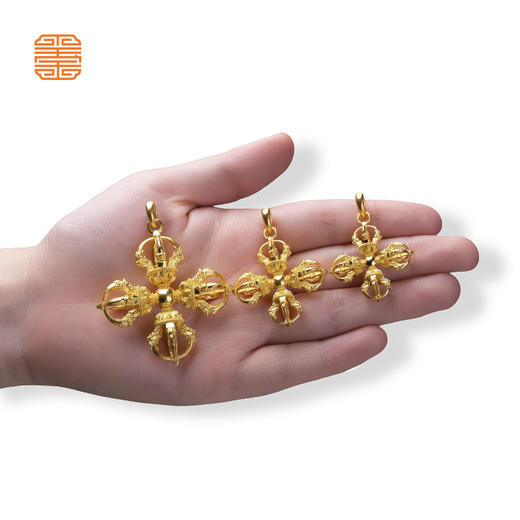 玺匠金铺《足金古法十字金刚杵》足金9999黄金吊坠 吉祥饰品挂件 商品图5