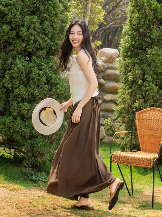 醋酸混纺重工风琴褶9分阔腿裙裤FCF1PAT008 商品图11