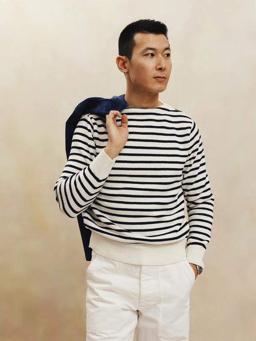 Fortela 黑白条水手T恤 商品图0