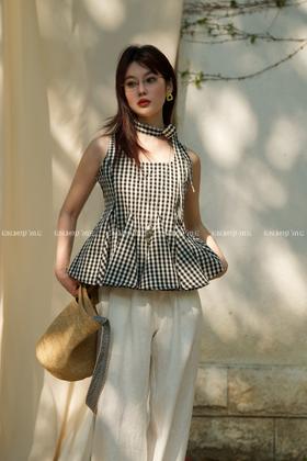 【门店同款】ENJOY夏季“都市漫游”韩系格纹上衣 162297302