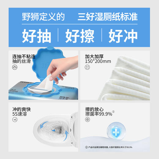 【清仓品】野狮湿厕纸纯水洁厕湿巾私处擦屁屁男士女士孕妇专用家庭实惠装 商品图9