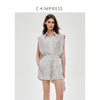 C+IMPRESS/西嘉天丝醋酸亚麻混纺 懒人B入无袖衬衫短裤套装女夏季CS2502032 商品缩略图0