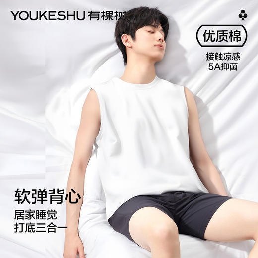 【5A抑菌 凉感索罗娜】【有棵树】男士夏季无袖背心休闲运动汗衫 商品图1