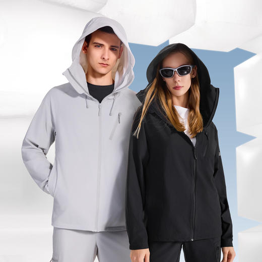 混知推荐 薄外套【原纱防晒 轻薄高弹】素湃凉感防晒云感夹克 男女同款 防泼水防污 原纱凉感 C3523 商品图3