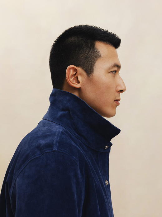 Fortela 宝蓝色麂皮衬衫夹克 商品图3