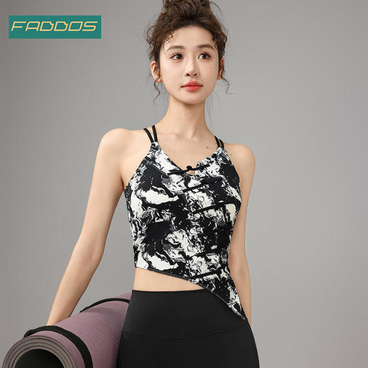F2023715梵蒂欧国风水墨瑜伽吊带背心（固定杯） 商品图2