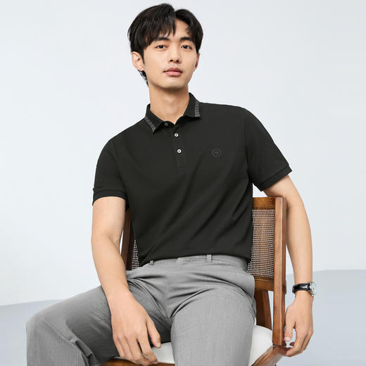 【汗无痕】柒牌男装短袖polo衫男夏季新品时尚休闲中青年翻领T恤128T73170 商品图1