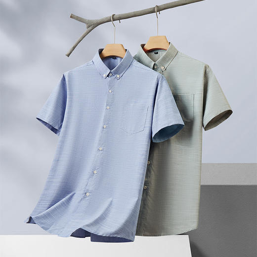 【超大码】【DM】大依优型大码短袖衬衫加肥加大半袖衬衣男夏季薄款胖子休闲宽松上衣300斤 商品图8