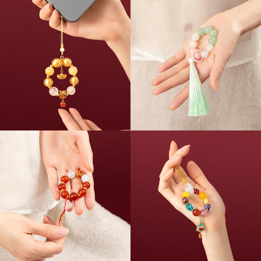 【故宫挂件】纳福手捻水晶琉璃玛瑙指捻手机挂饰文创伴手礼生日礼物 商品图6