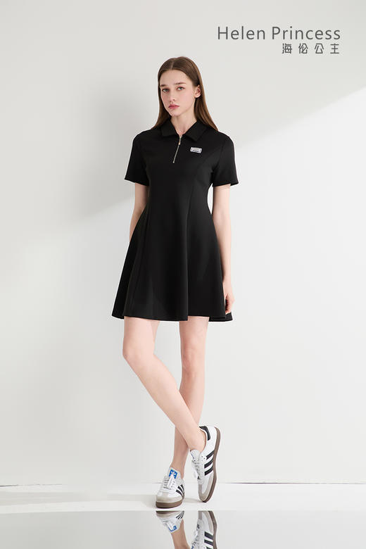 POLO领拉链短款连衣裙 商品图0