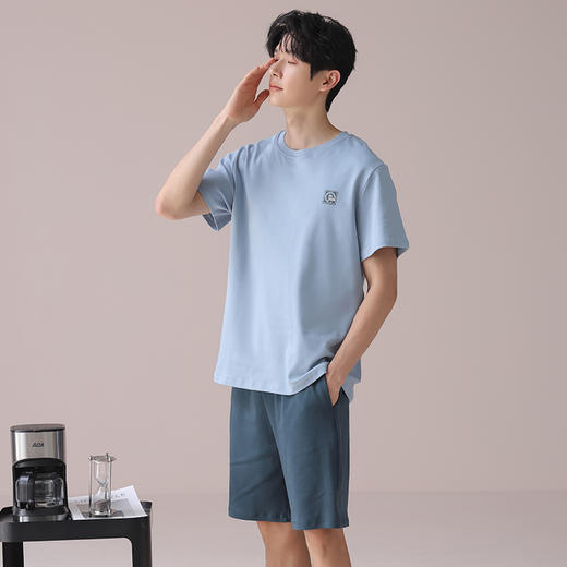 爱帝男士夏款凉感家居服短袖短裤两件套睡衣 商品图4