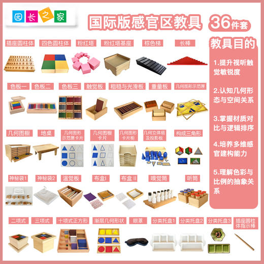 AMI国际版蒙氏教具 AMI数学感官生活科学文化区教具 商品图2
