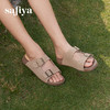 Safiya/索菲娅2025夏季复古休闲双扣带懒人外穿厚底勃肯凉拖鞋SFD2110358 商品缩略图7