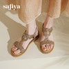 Safiya/索菲娅2025波西米亚水钻镂空休闲坡跟平底罗马度假凉鞋SFD2115348 商品缩略图5