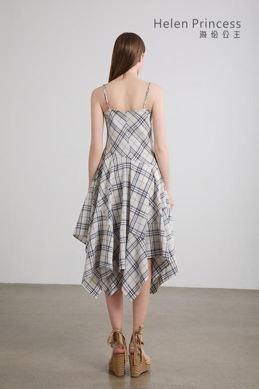 格纹不规则裙摆吊带裙 商品图5