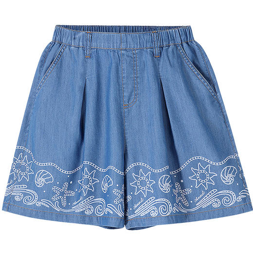 【实体店同款】女童全腰牛仔中裤夏季新款安奈儿童装AG526683 商品图6