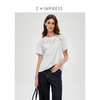 C+IMPRESS/西嘉长绒棉 镂空刺绣圆领T恤女夏新款简约百搭短袖上衣T2502049 商品缩略图4