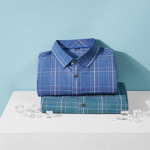 【DM】大依优型大码短袖衬衫加肥加大半袖衬衣男夏季薄款胖子休闲宽松上衣 商品图1