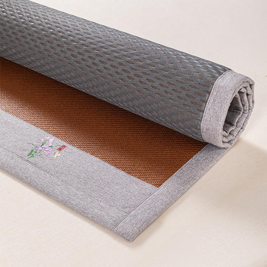 多喜爱 藤席三件套-立夏/小满/小暑 【无痕折叠 方便收纳】【精致盖头刺绣】天然选材编织清凉 蜂窝气孔 高弹透气 深山取材 商品图5