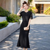 法式小香风连衣裙2025夏季新款气质名媛收腰显瘦轻熟风蕾丝小黑裙HR-BBL2533 商品缩略图2