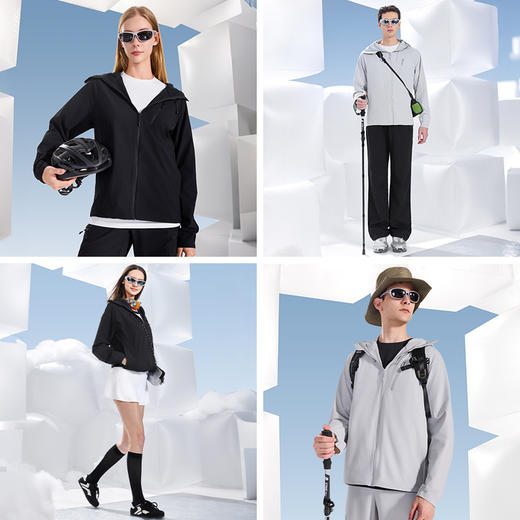 混知推荐 薄外套【原纱防晒 轻薄高弹】素湃凉感防晒云感夹克 男女同款 防泼水防污 原纱凉感 C3523 商品图4