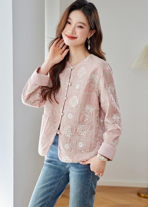 白玉兰香雅韵东方棉麻重工珠片绣小香风外套开衫外套 商品图12