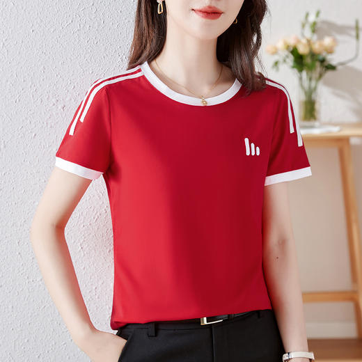 雀说新款夏季宽松半袖高端洋气爆款女士上衣纯棉短袖t恤AL20141 商品图0