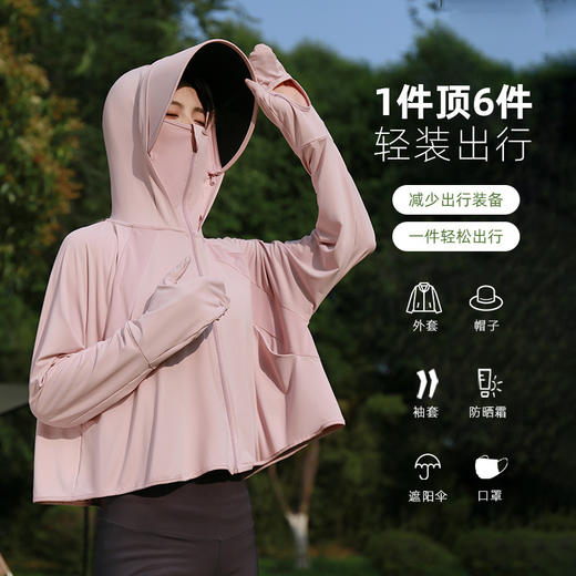 雀说新款黑胶帽檐户外防紫外线冰丝罩衫骑车薄防晒服AL2312-20 商品图2