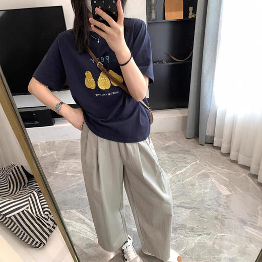 雪花竹节棉春季可爱印花减龄短袖T恤2025春百搭半袖！ 商品图3