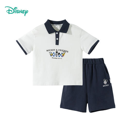 迪士尼25夏新款米奇凉感男童短袖短裤套装冰感透气T恤运动跑步两件套ZD2ET033 商品图4