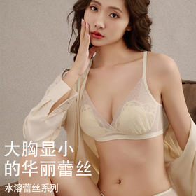 雀说法式真丝三角杯文胸 桑蚕丝性感蕾丝兔儿杯内衣大胸显小AL249