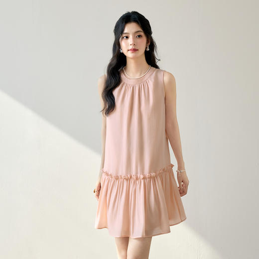 【严选】诗凡黎莱赛尔山本风挂脖25夏新款A版甜美多巴胺度假连衣裙7G4390271 商品图5