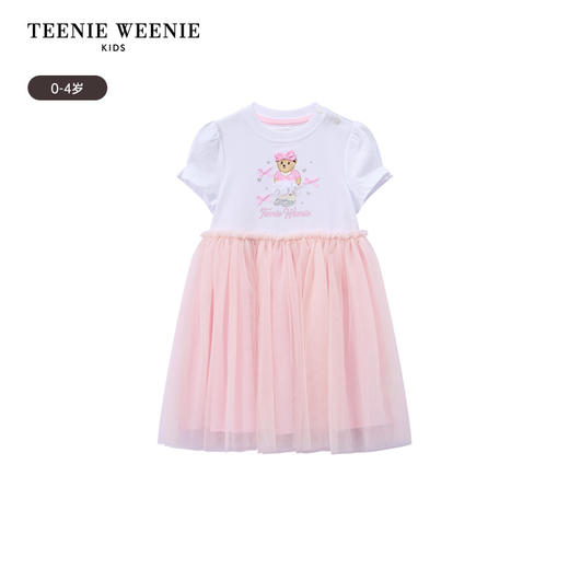 TeenieWeenie Kids小熊童装夏季女宝宝拼接网纱T恤连衣裙T0OM256448N 商品图5