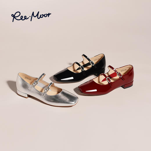 Reemoor睿慕2025年春季法式复古水钻扣带玛丽珍 商品图1