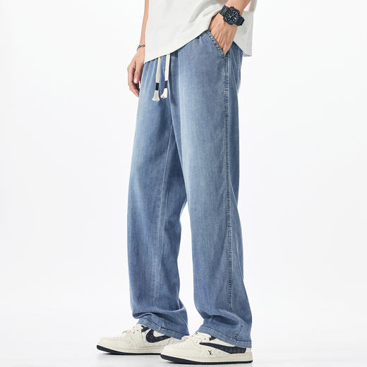 【莱赛尔天丝】【DQ】大依优型大码男装加长版牛仔裤莱赛尔天丝宽松轻薄直筒长裤夏季新品潮流胖子 商品图2