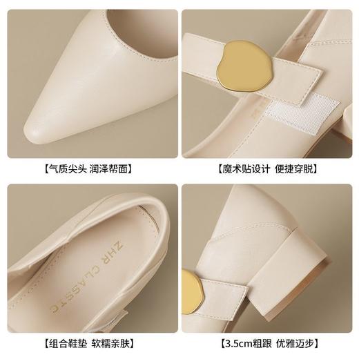 ZHR则则尖头玛丽珍鞋2025新款气质爆款法式单鞋高级女鞋一鞋两穿 商品图3