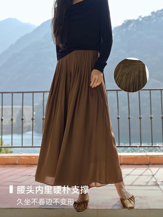 醋酸混纺重工风琴褶9分阔腿裙裤FCF1PAT008 商品图4