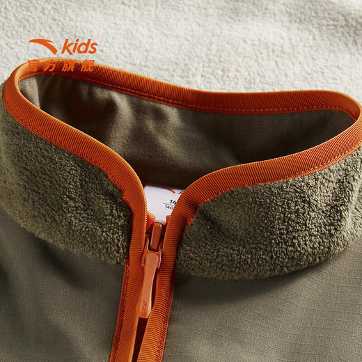 安踏儿童卫衣男大童羊暖绒冬季加绒保暖摇粒针织套头衫352516710 商品图3