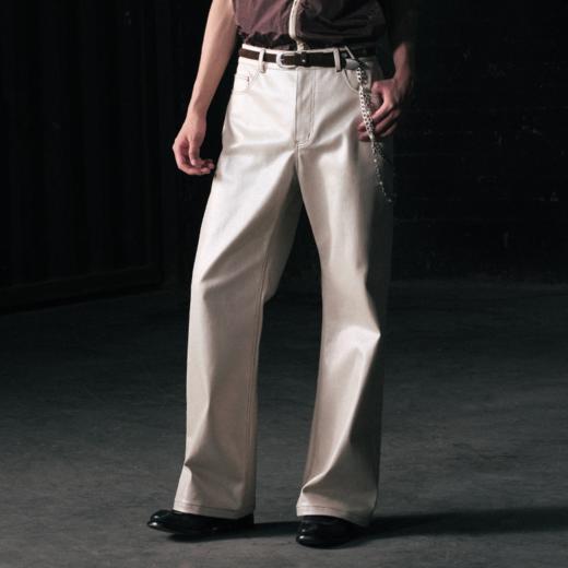 GOODBAI 916 星星logo贴布绣铺银微喇休闲长裤 商品图0