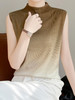 雀说渐变色针织吊带背心新款半高领洋气内搭打底薄款精纺羊毛无袖上衣AL506 商品缩略图6