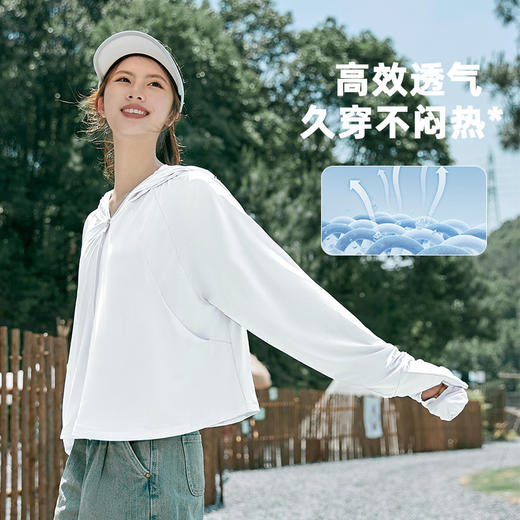 雀说冰丝防晒衣女夏季新款防紫外线户外骑车长袖护手宽松薄防晒服AL2312 商品图3