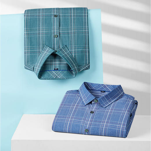 【DM】大依优型大码短袖衬衫加肥加大半袖衬衣男夏季薄款胖子休闲宽松上衣 商品图5