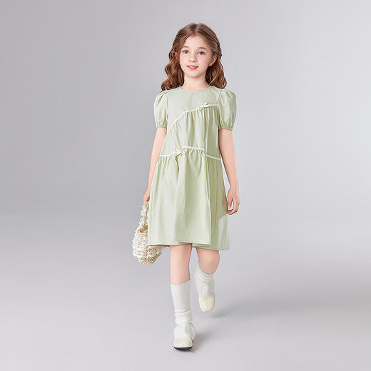 笛莎Deesha 童装女童连衣裙2025夏新款女童甜美芭蕾风立体蝴蝶结连衣裙 商品图2