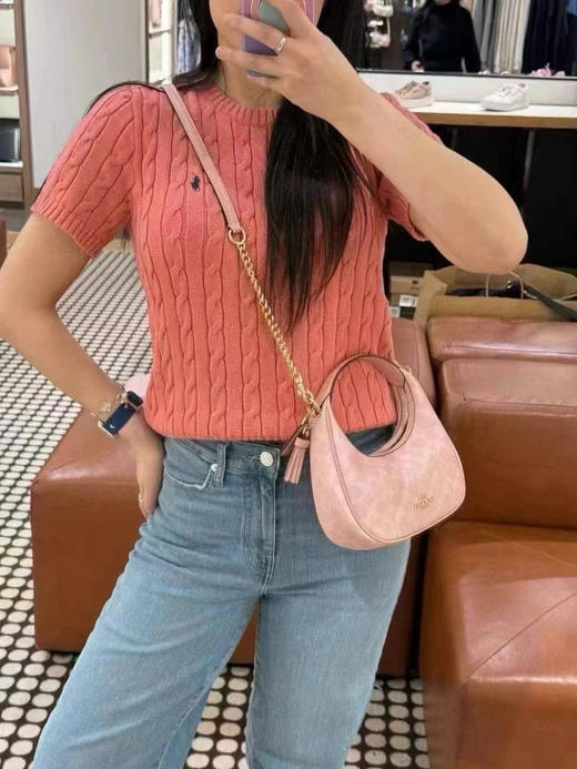 ¥1599🌸🌸久违的心动｜Coach小号 Carmen 半月包，粉粉嫩嫩的颜色超好看，可以斜挎 商品图4