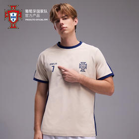【官方正版】葡萄牙国家队 | 春夏白色印号拼色圆领T恤舒适透气