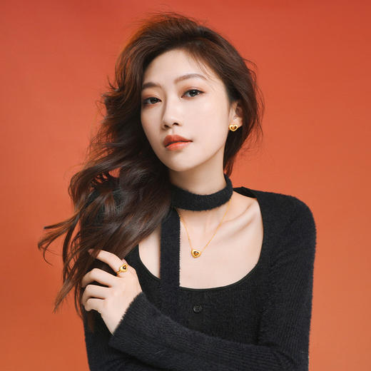 周大生DC甜心黑巧美拉德项链女银爱心生日礼物 商品图5