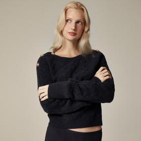 好折！Jcrew 超柔软纱线纽扣粗针织毛衣