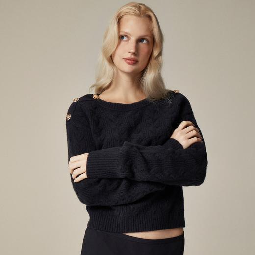 好折！Jcrew 超柔软纱线纽扣粗针织毛衣 商品图0
