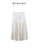 HIDEMI 极简设计感珠光艺术感进口再生醋酯纤维纱线拼接百褶显瘦半身裙 白珍珠/黑珍珠 商品缩略图8